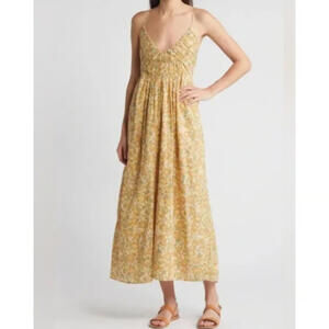 Treasure & Bond Smocked Bodice Strappy Back Cotton Maxi Dress - Small‎